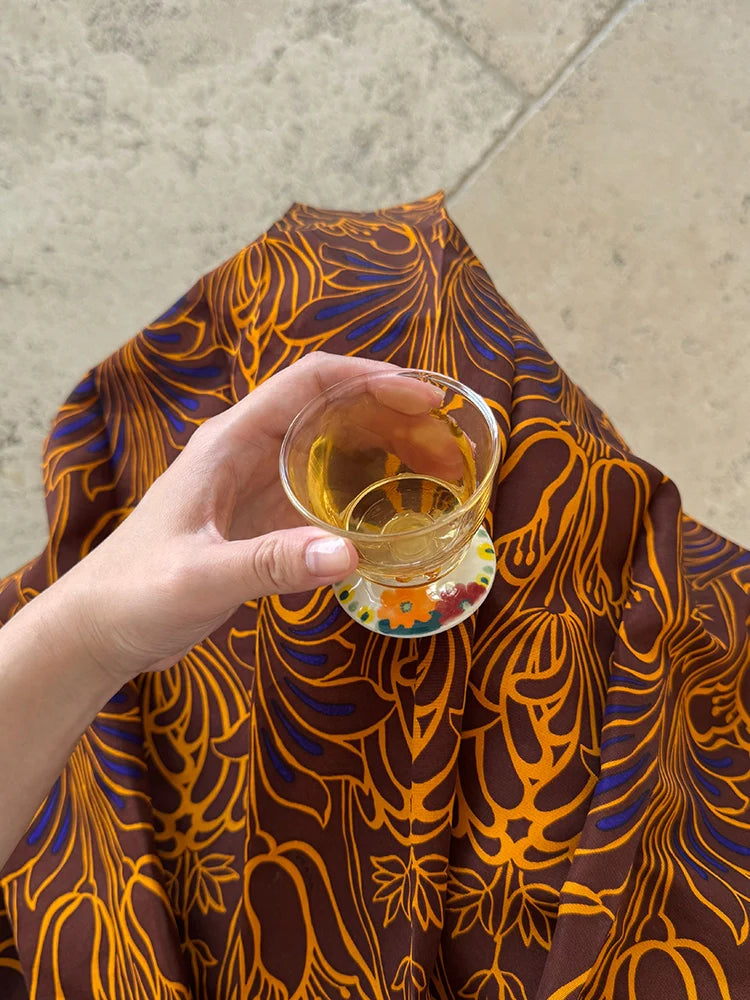 Hand-Painted Floral Sake Cup