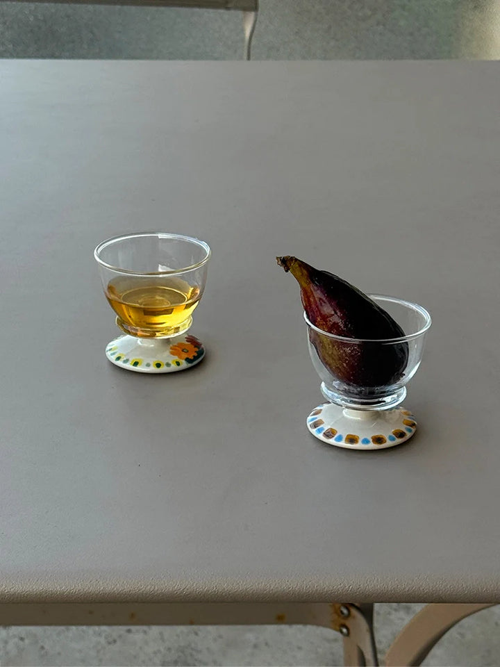 Hand-Painted Floral Sake Cup