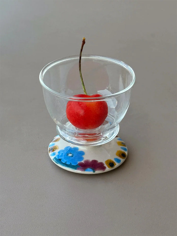 Hand-Painted Floral Sake Cup