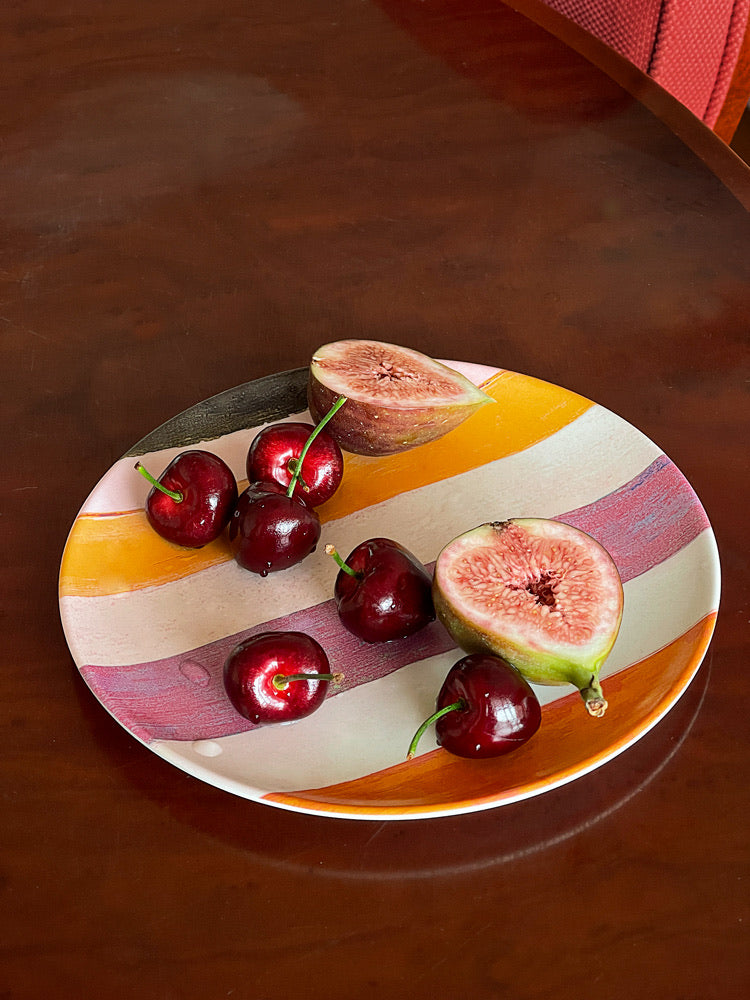 Red Cabbage & Pumpkin Stripe Plate - TRLab Shop