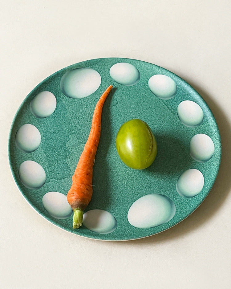 Double Pear & Egg Bamboo Fiber Plate