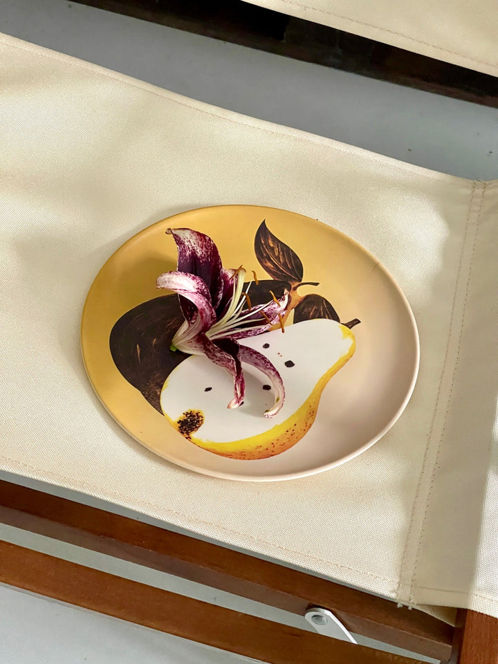 Double Pear & Egg Bamboo Fiber Plate