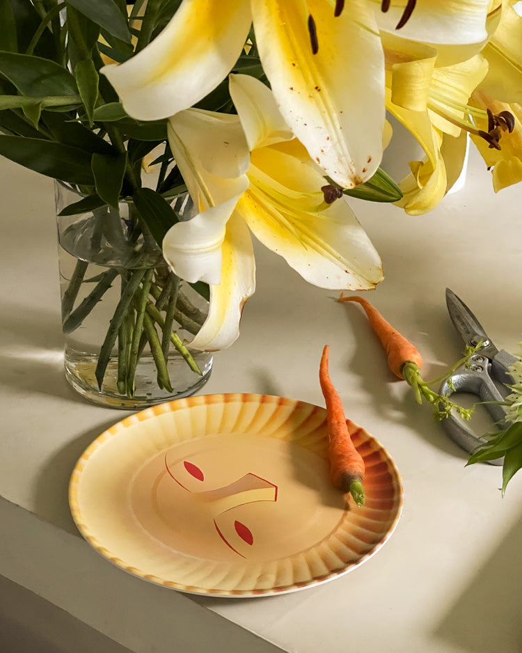 Face & Checkerboard Bamboo Fiber Plate - TRLab Shop