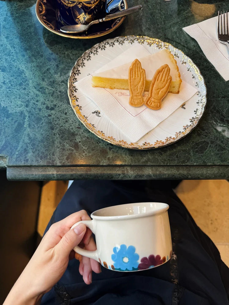 Hand-Painted Floral Mug & Plate Set - TRLab Shop