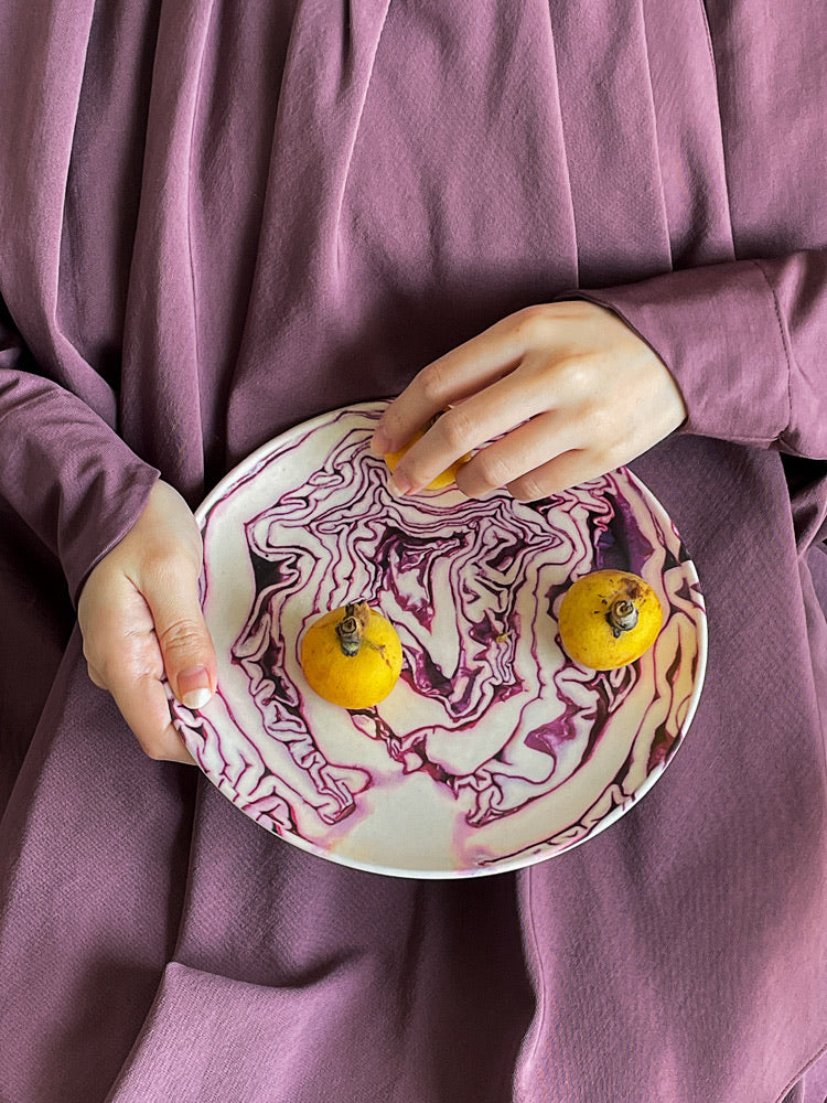 Red Cabbage & Pumpkin Stripe Plate - TRLab Shop