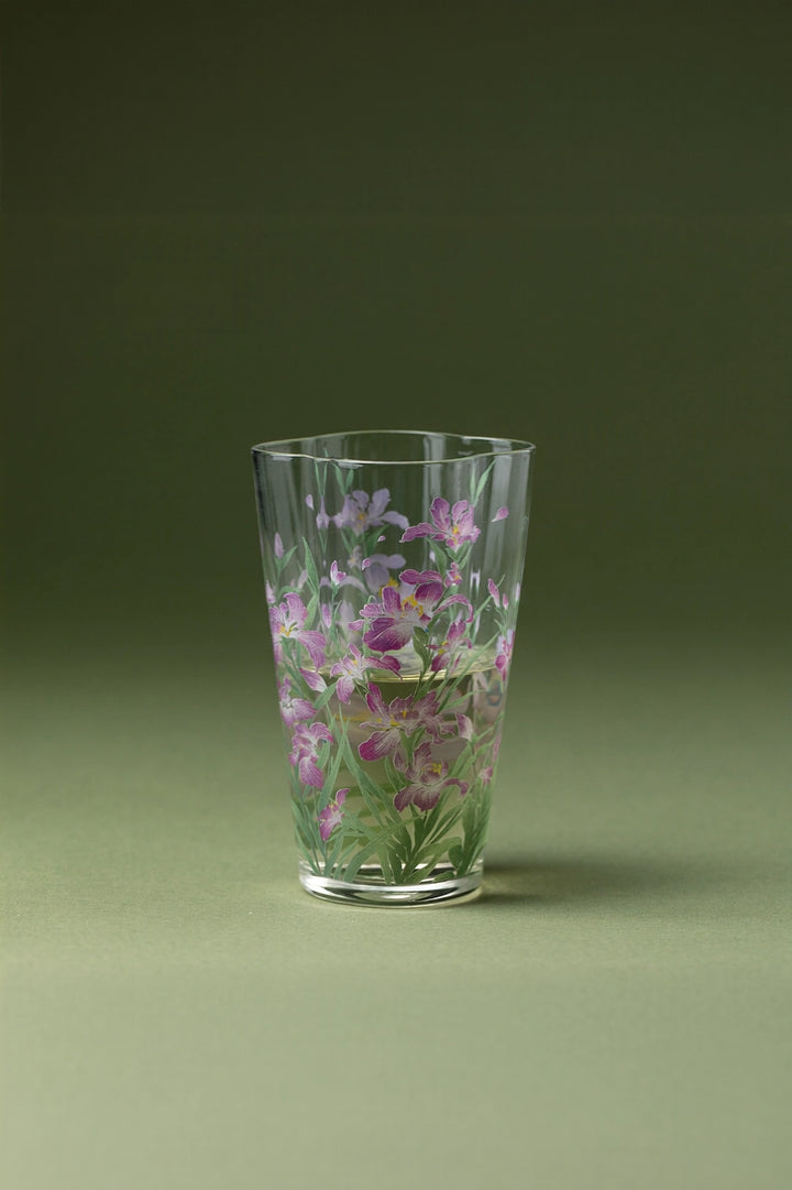 Purple-Pink Iris Glass Tumbler