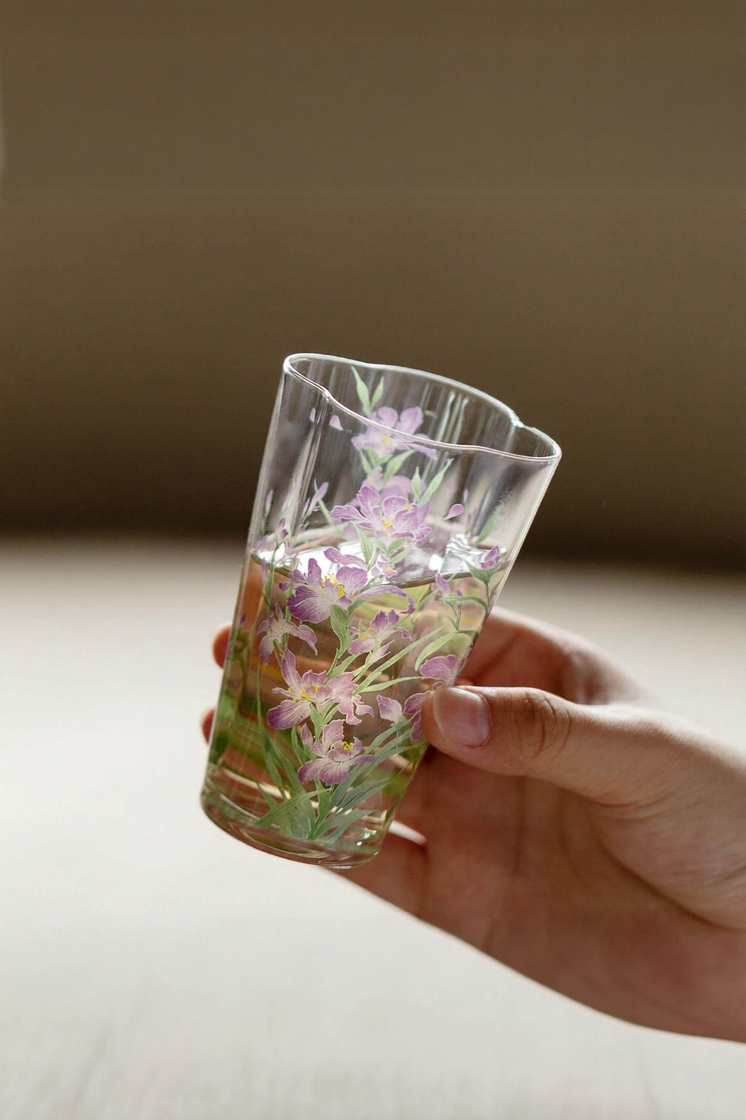 Purple-Pink Iris Glass Tumbler