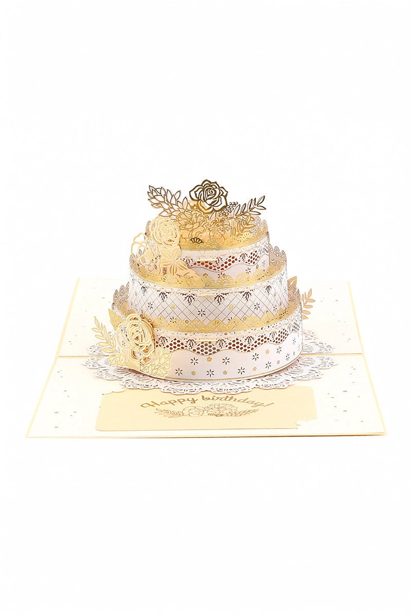 Birthday Cake 3D Pop Up Paper Art Greeting Card