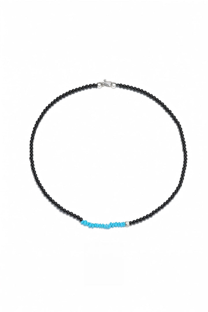 Black Onyx and Turquoise Beaded Necklace