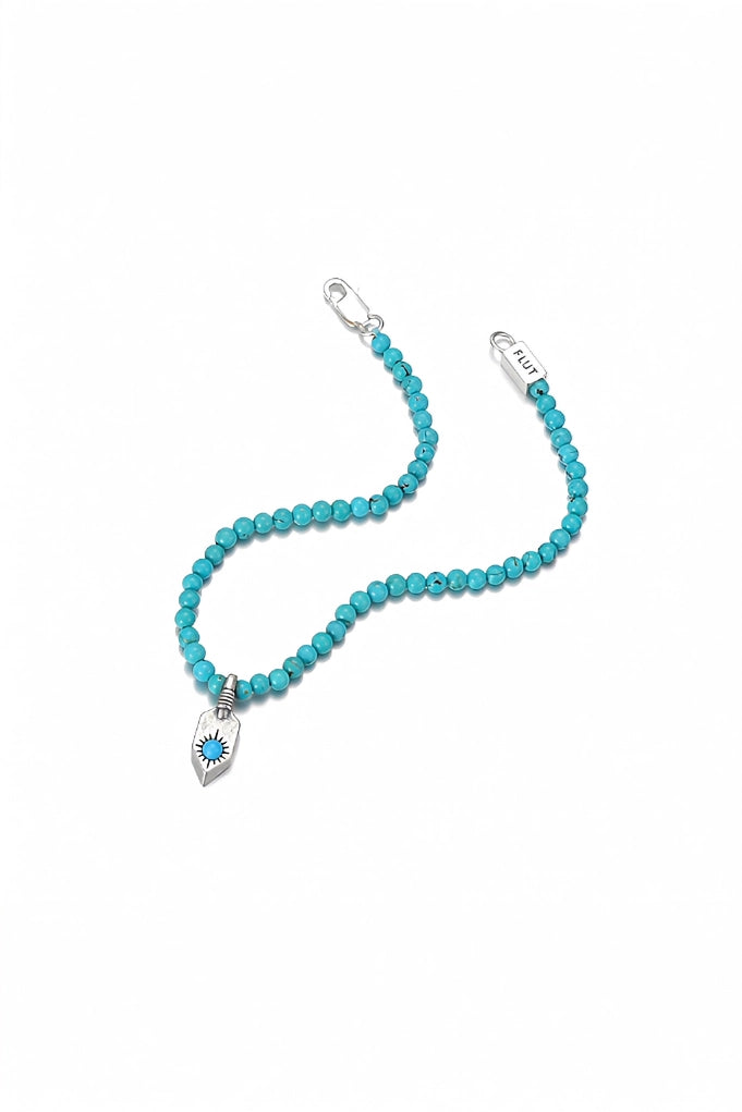 Tibetan-Style Turquoise Round Bead Bracelet