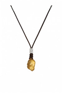 Brazilian Citrine Leather Cord Necklace