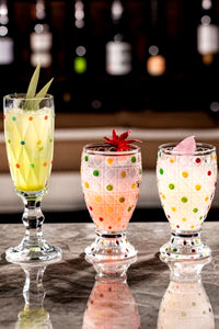 Colorful Polka-Dot Textured Glass