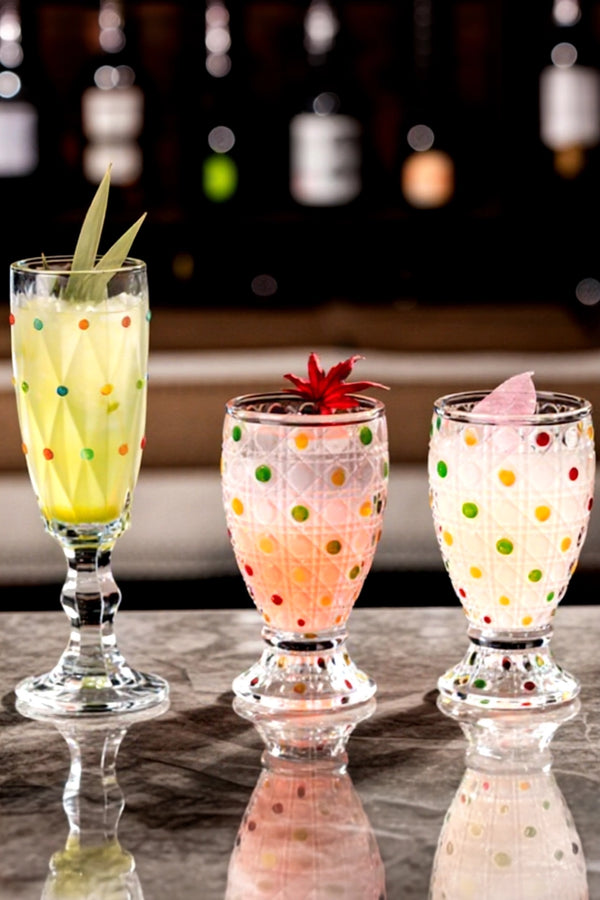 Colorful Polka-Dot Textured Glass