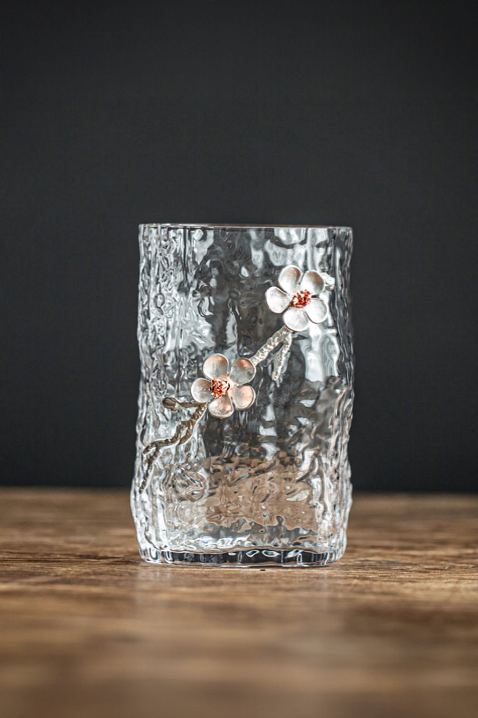 Floral Hammered Glass
