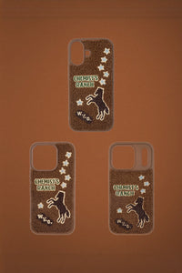 Embroidered ranch stables phone case by TRLab Shop with detailed embroidery design on durable material.