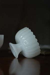 Milky-white glass bowl with smooth, rounded edges and a glossy finish, perfect for serving or decorative use.