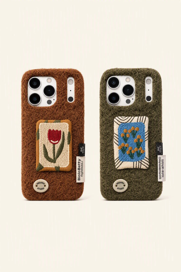 Embroidered Tulip Phone Case