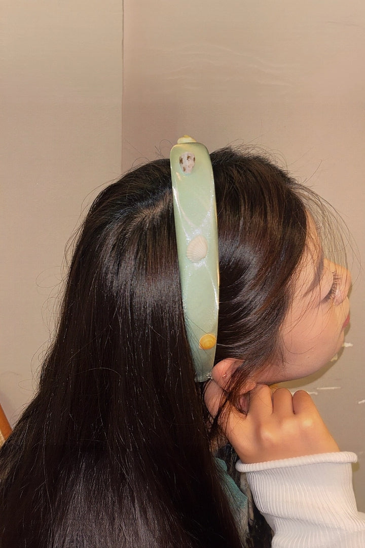 Natural Seashell Satin Sponge Headband