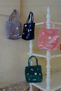 Natural Shell Velvet Handbag