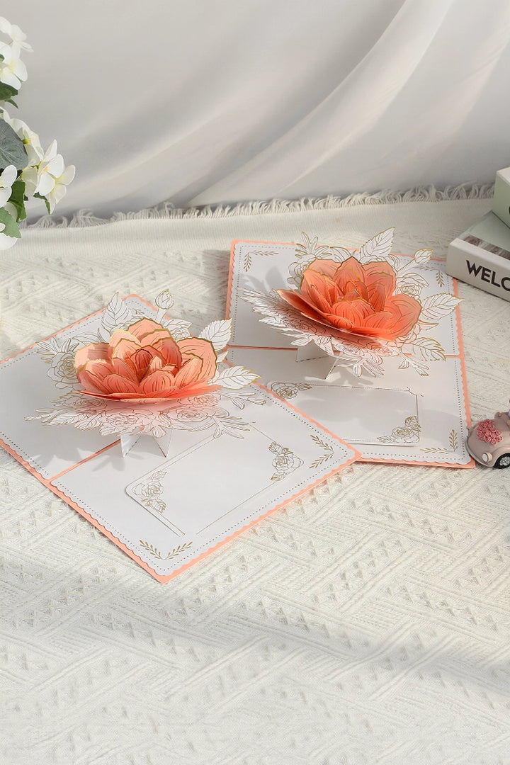 Rose 3D Pop Up Paper Art Greeting Card