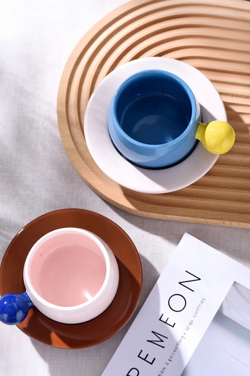 Nordic-Style Ceramic Coffee Cup and Saucer Set - TRLab Shop