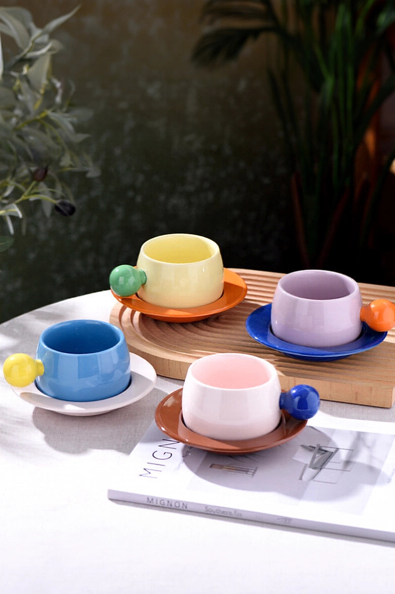 Nordic-Style Ceramic Coffee Cup and Saucer Set - TRLab Shop