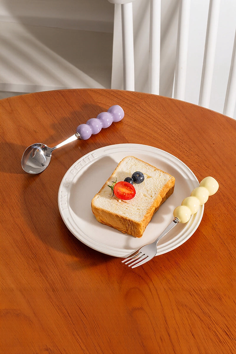 Cream-Textured Stainless Steel Cutlery Set - TRLab Shop