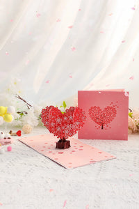 Love Heart Sakura 3D Pop Up Paper Art Greeting Card