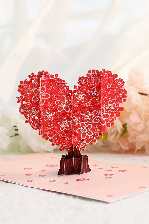 Love Heart Sakura 3D Pop Up Paper Art Greeting Card