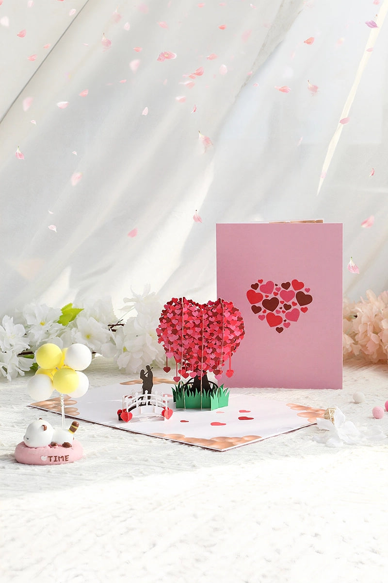 Love Heart Tree 3D Pop Up Paper Art Greeting Card