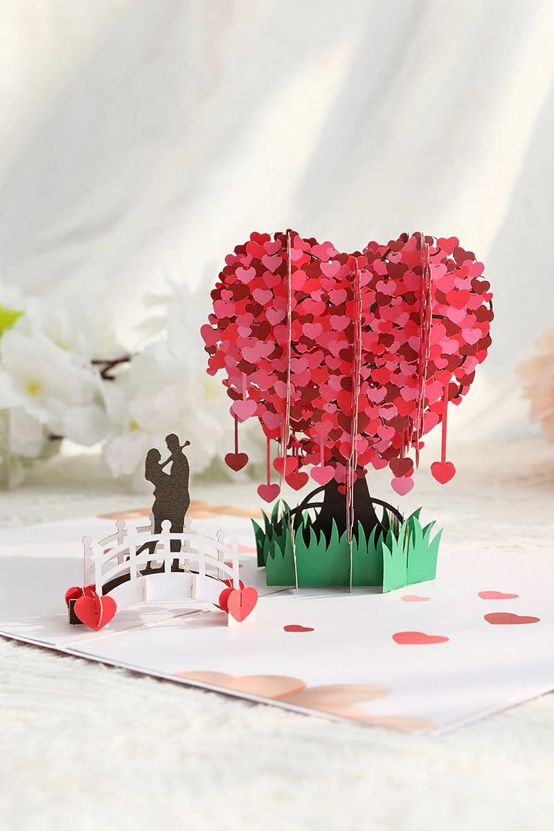 Love Heart Tree 3D Pop Up Paper Art Greeting Card