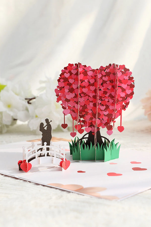 Love Heart Tree 3D Pop Up Paper Art Greeting Card