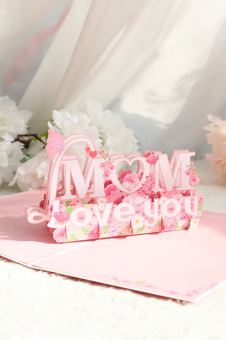 Love Mom 3D Pop Up Paper Art Greeting Card