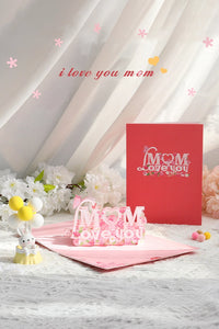 Love Mom 3D Pop Up Paper Art Greeting Card