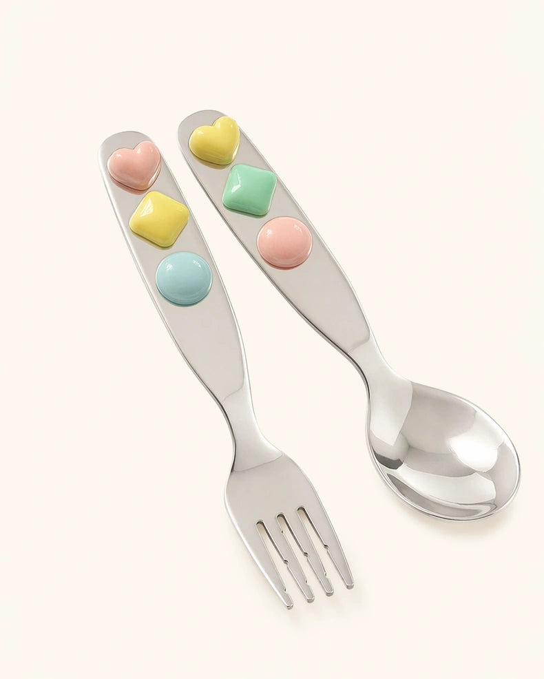 Jelly Jade stainless steel spoon and fork set with smooth handles, ideal for everyday dining and tableware.