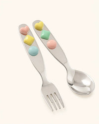Jelly Jade stainless steel spoon and fork set with smooth handles, ideal for everyday dining and tableware.