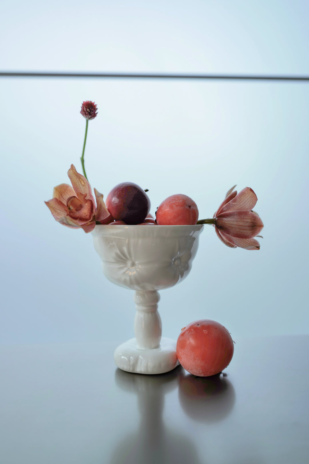 Ceramic Goblet and Footed Pillow Bowl