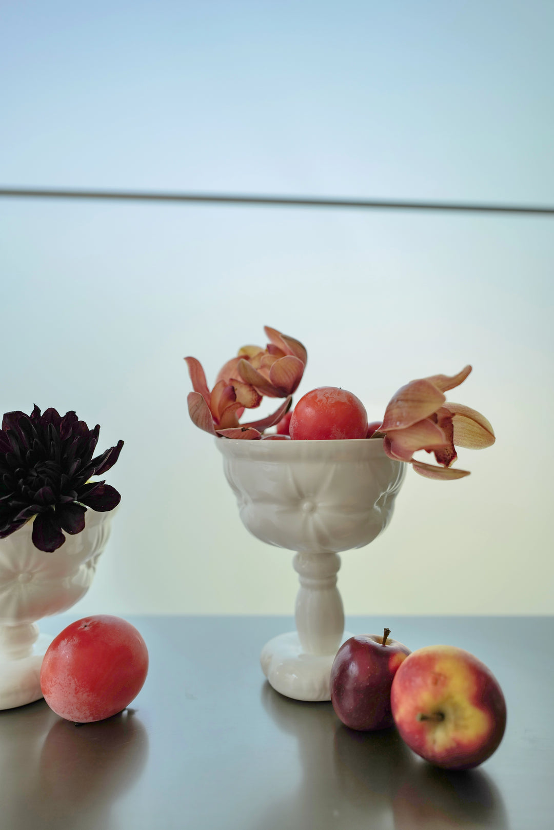 Ceramic Goblet and Footed Pillow Bowl