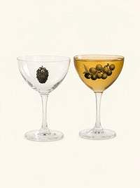Linear Fruit Tinted Glass Wine Goblet