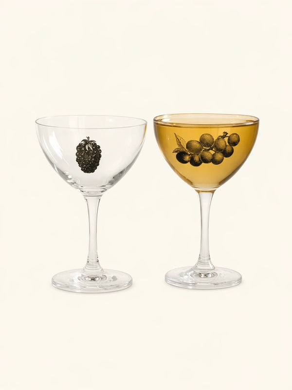 Linear Fruit Tinted Glass Wine Goblet