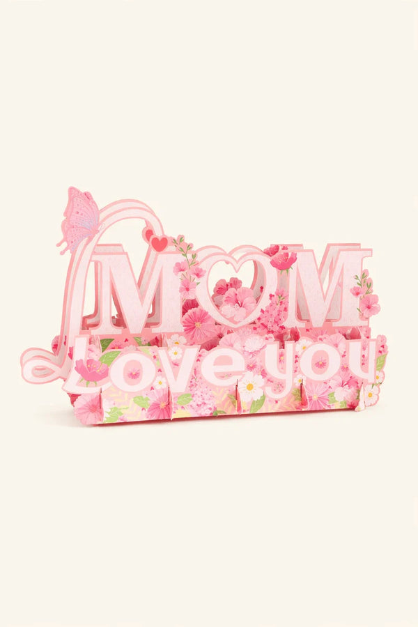 Love Mom 3D Pop Up Paper Art Greeting Card