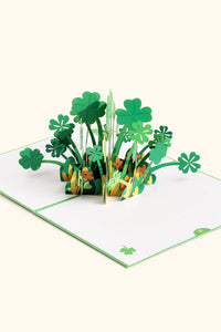 Lucky Four-Leaf Clover 3D Pop Up Paper Art Greeting Card
