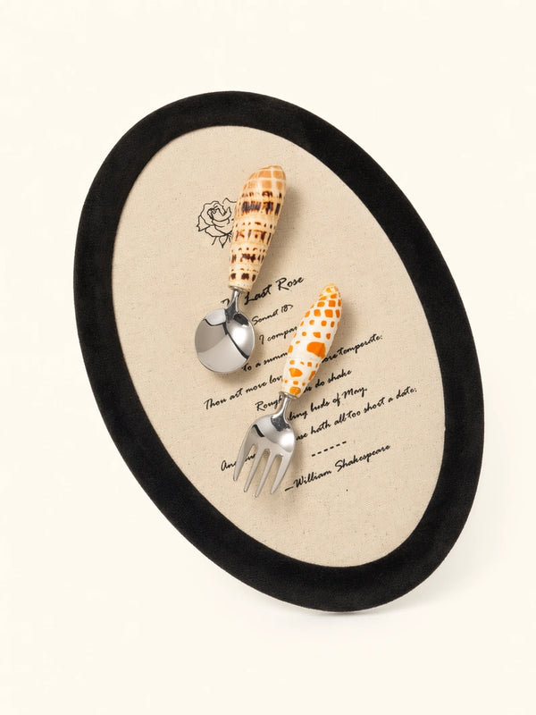 Natural Conch Stainless Steel Spoon & Fork