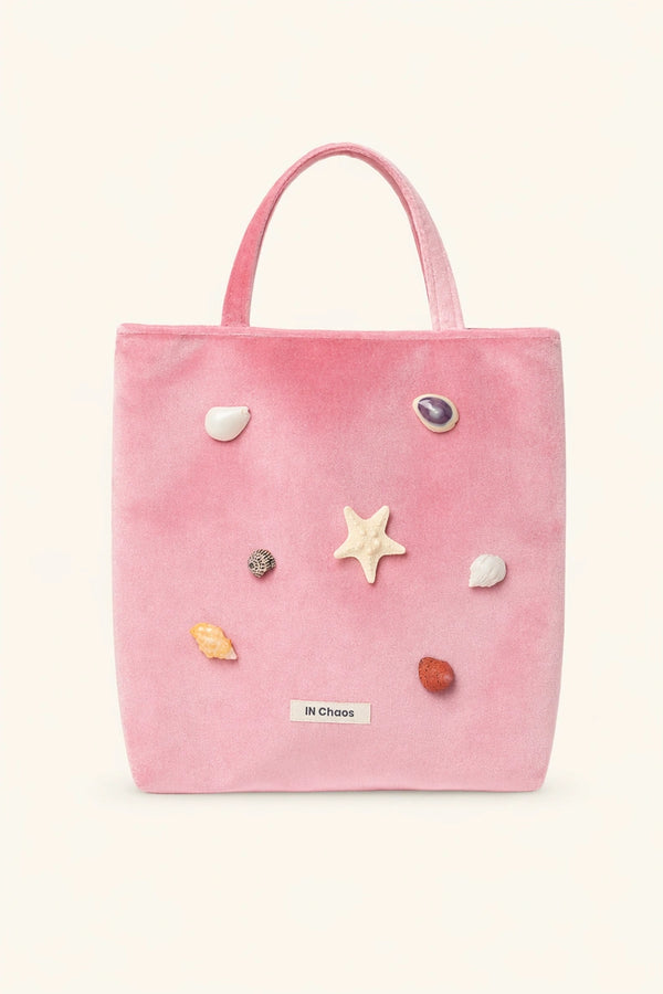 Natural Shell Velvet Handbag