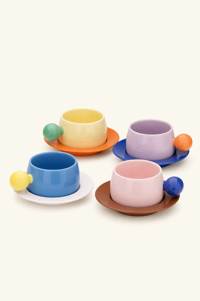 Nordic-Style Ceramic Coffee Cup and Saucer Set