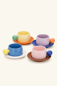 Nordic-Style Ceramic Coffee Cup and Saucer Set