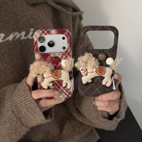 Argyle Stuffed Pony Phone Case with Strap