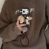 Argyle Stuffed Pony Phone Case with Strap