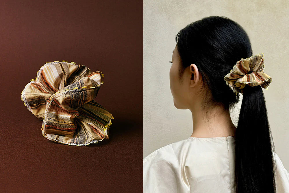 Sorbet Wavy Hem Floral Scrunchie - TRLab Shop
