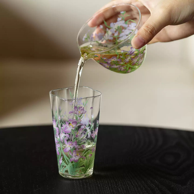 Purple-Pink Iris Glass Tumbler